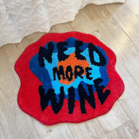 Alfombra Tufted Need More Wine 100% Hecha a Mano Alfombra Irregular Para Noche Sofisticada Y Suave Peluche Colorida Alfombra De Baño Alfombra De Dormitorio - details 4