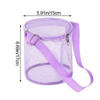 Bolsa De Playa Malla Para Niños Organizador De Juguetes Con Cremallera Y Correa Ajustable Bolsa De Almacenamiento Redonda Para Niños Recolección De Conchas - details 1