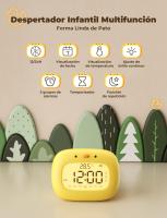 Despertador Infantil Despertador Digital Niños de Luz Ajustables 3 Alarmas con Función de Repetición, Visualización de Semana, Recargable para Infantil Adulto- Forma de Patito - details 0