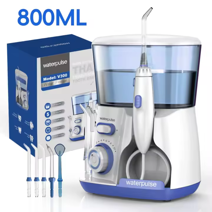 Waterpulse Electrodoméstico De Higiene Oral 800ML Con 5 Tiras De Limpieza Dental Flosser Automático Para Dientes - 1