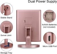 Espejo de Maquillaje con LED, Iluminado Espejo de Mesa Luz con Ampliación 1X / 2X / 3X Plegable Espejo de la Vanidad Rotación 180° Pantalla Táctil Espejo Cosmético para Hombre y Mujer - details 1