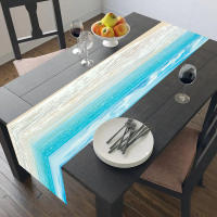 Mantel De Lino Duradero Tópico Marítimo Para Todas Las Estaciones Decoración Para Fiestas De Comida Mantel De Tela Impresión 33x183 Cm - details 0