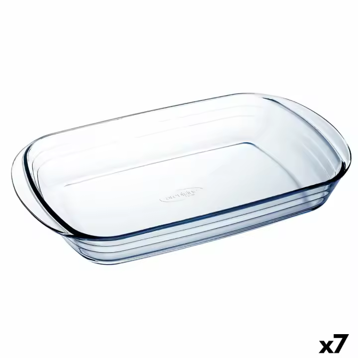 Fuente para Horno Ô Cuisine Ocuisine Vidrio Transparente Vidrio Rectangular 32 x 20 x 6 cm (7 Unidades) - 1