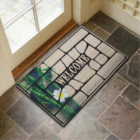 Alfombra De Entrada Decorativa Para Piso De Hogar Con Patrón De Piedra Y Madera Antideslizante Lavable Sencilla Lujo Ligero Para Baño Y Cocina - details 10