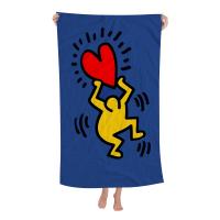 Toalla De Playa Microfibra Colorida De Keith Haring Toalla Rápida Para Piscina Viajes Y Gimnasio Absorbente Y Suave Tamaño 76x182 Cm - details 2