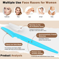 30 Uds., maquinilla de afeitar para cejas, afeitadoras, recortadoras para mujeres y hombres, removedores de vello facial, maquinilla de afeitar facial exfoliante multiusos - details 7
