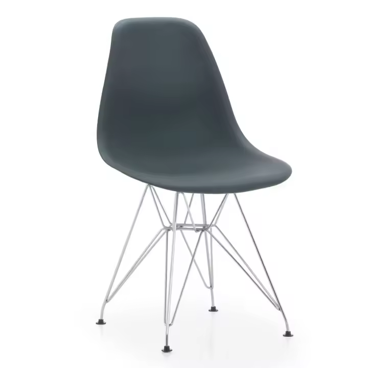 Silla TOWER, cromada, polipropileno gris oscuro - 1