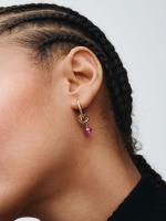 Pandora - Charm Colgante de Círculo de eternidad Rosa facetado - Baño de Oro de 14K - details 1