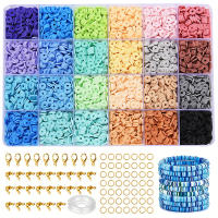 Kit De Bolas De Arcilla Polimérica Para La Fabricación De Joyas 4200pcs Bolas Planas De 24 Colores Espaciadores Largos - details 0