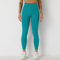 Leggings De Yoga Sin Costuras Para Mujer Levantador De Glúteos Deportivos De Fitness Y Gimnasio Pantalones De Running Terciopelo De Nylon De Cintura Elástica - details 46