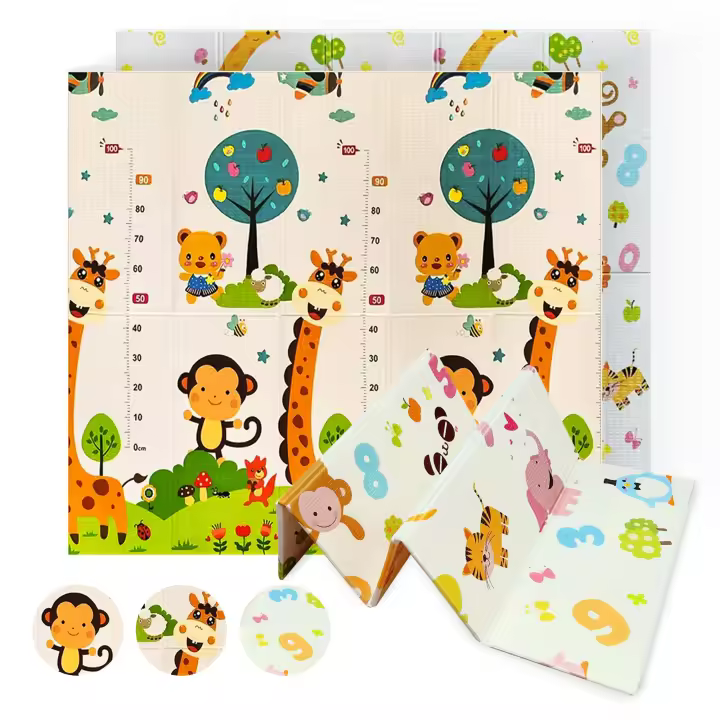 Jupplies Suelo acolchado suave Actividad plegable para bebé Reversible y antideslizante para niños - Alfombra de juego para niños - 1