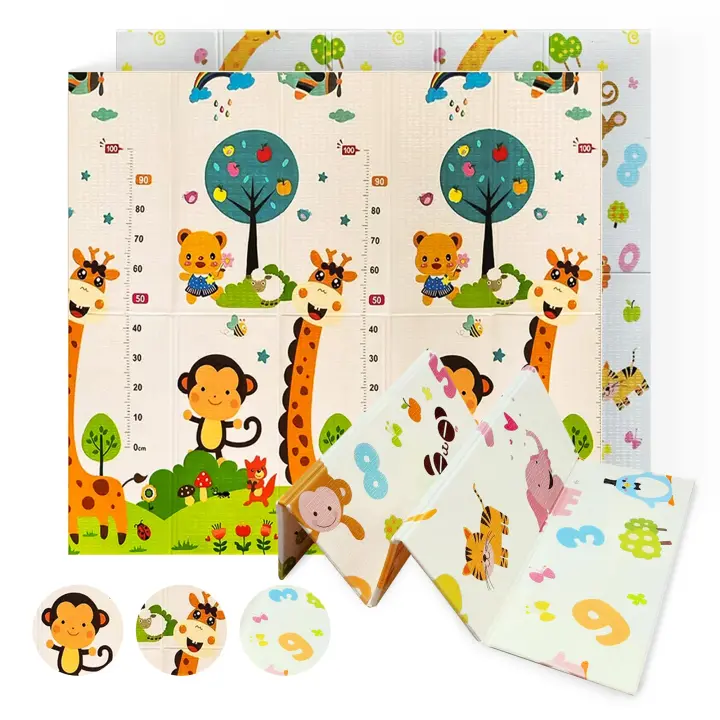 Jupplies Suelo acolchado suave Actividad plegable para bebé Reversible y antideslizante para niños - Alfombra de juego para niños - 1