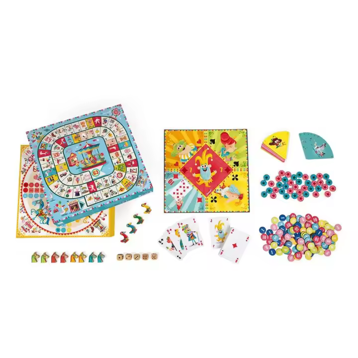 Janod Juego De Mesa Conjunto De Cajas De Varios Juegos De Cocherosel - 1