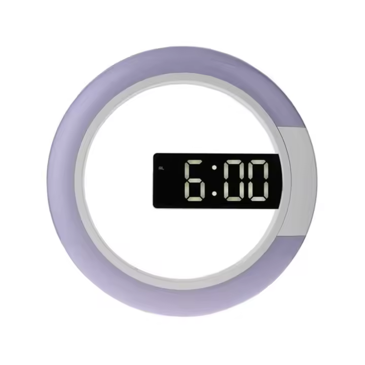 Reloj de pared Digital LED large 3D, Reloj despertador, Espejo Redondo, Luz Nocturna Moderna, decoraciones para el hogar y la Sala de estar - 1