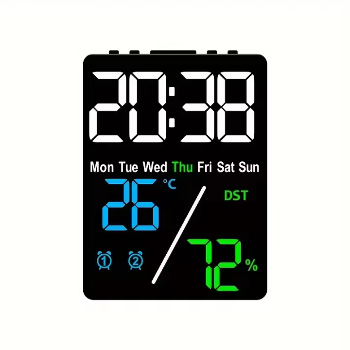 Reloj De Arte LED Pequeño 1PC Reloj De Alarma Electrónico Multifunción Con Mostrador De Temperatura Y Humedad Regalo Clásico Estilo Digital LED - 1