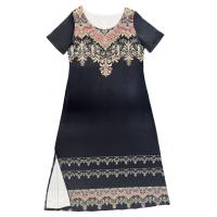 Vestido Largo Elegante Para Mujer Con Estampado Allover Manga Corta Y Rotura Para Primavera Verano Vestido De Fiesta Casual - details 22