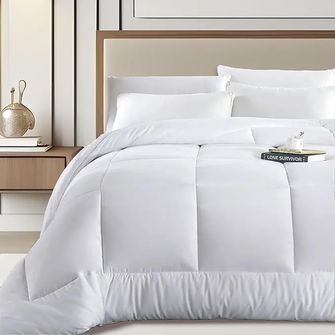 TODOBIEN STORE - Edredón de Fibra 300gr/m2 - Edredón Cama 90，105，135，150，180cm, Edredón Bicolor Reversible, Relleno Nordico 100% Poliester, Blanco - 1