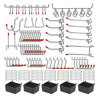 Kit De Organizador De Tablero De Pinos Metálico 114/140 Piezas Gancho Para Garage Y Tienda Herramientas De Almacenamiento Y Colgadores - details 0