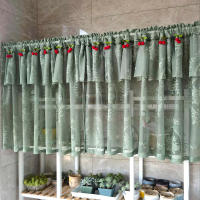 Cortinas Blancas De Encaje Cortas Para Cocina Con Doble Capa Diseño De Cereza Transparente Decoración Para Ventanas Y Puertas De Sala De Estar Material Poliéster - details 8