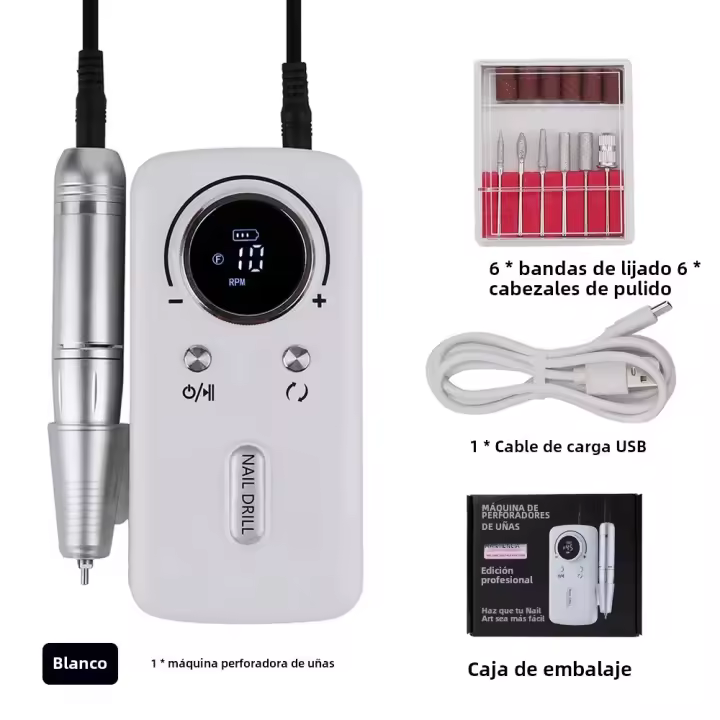 Máquina De Uñas Eléctrica Recargable Profesional 45000RPM Portátil Para Archivar Uñas De Acrílico Y Gel Eliminación De Uñas Postizas - 1