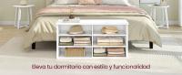VASAGLE Banco Zapatero, Zapatero con Asiento, 6 Compartimientos, Estantes Ajustables, para Entrada, Sala de Estar, 29,5 x 100 x 50 cm, Marrón Miel /Blanco Nube/Blanco Rústico y Marrón Miel - details 2