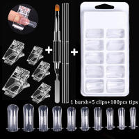 20/100Pcs Tiras De Uñas Postizas Cubiertas Por Encima En Color Transparente Para DIY Manicure Uso Con Acrílico Y Gel UV Kit De Extensión Rápida - details 1