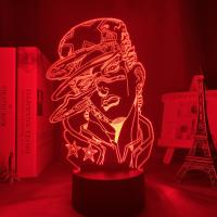 Lámpara Nocturna 3D Anime JoJo Bizarre Adventure Para Decoración De Dormitorio Luz LED Figura Jojo Jotaro Kujo Regalo De Cumpleaños - details 0