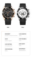 Reloj Mecánico Automático WM Para Hombre Resistente Al Agua De Acero Inoxidable Con Cristal De Zafiro Estilo Casual De Negocios - details 13
