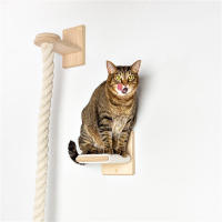 Juego De 2 Puestos Para Gatos Con Cuerda De Escalada Y Estante Montado En La Pared Gym De Selva Para Gatos Domésticos Interiores Poste De Rascado Escalera Juguete Interactivo - details 2
