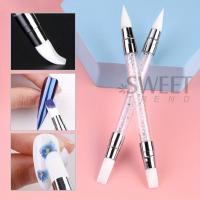 2pcs Doble Cabeza De Tinta De Silicona Para Arte De Uñas Pincel De Escultura De Flor Ajustable Con Pegamento Herramienta Profesional De Manicura - details 0