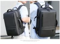 Bolsa para portátil de 17 pulgadas para hombre, mochila Extensible de viaje de negocios con puerto de carga USB y diseño impermeable de gran capacidad, 36-55L - details 12