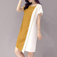 Vestido Mini De Color Bloque ZANZEA Para Mujer Estilo Casual Asimétrico Sólido Moda Verano Manga Corta Vintage Con Costuras Ropa De Sol - details 3