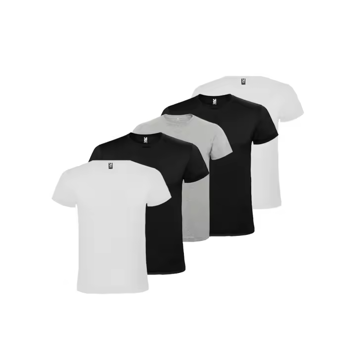 Wonduu Pack 5 Camisetas Algodón Colores Manga Corta Tejido150g Alta Calidad - 1