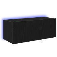 Gabinete de TV vidaXL con luces LED Negro Roble 80x35x31 cm - details 1