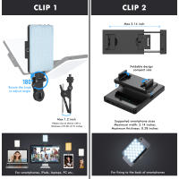 Lámpara De Video LED Portátil Con Clip Para Teléfono Laptop Computadora 2000mAh Recargable Para Videoconferencia Vlog Luz - details 5