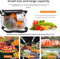 Carrito de compras plegable, bolsa de mano reutilizable y plegable, con ruedas de goma, carrito de compras ligero con ruedas, bolsa de mano para supermercado y viajes (blanco) - details 1