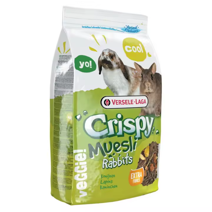 Versele-Laga Conejo Crispy Muesli 1 Kg - Mezcla Sabrosa y Rica en Fibra para Conejos - 1