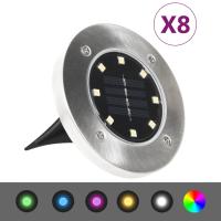 vidaXL 8x Lámpara Solar LED Enterrada Suelo Bajo Tierra Jardín Exterior Patio Color Blanco,  Blanco cálido,  RGB y mas - details 2