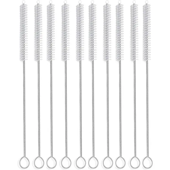 Limpiador de tubos de nailon, cepillo de limpieza de cepillo de paja, juego de 10 - 1