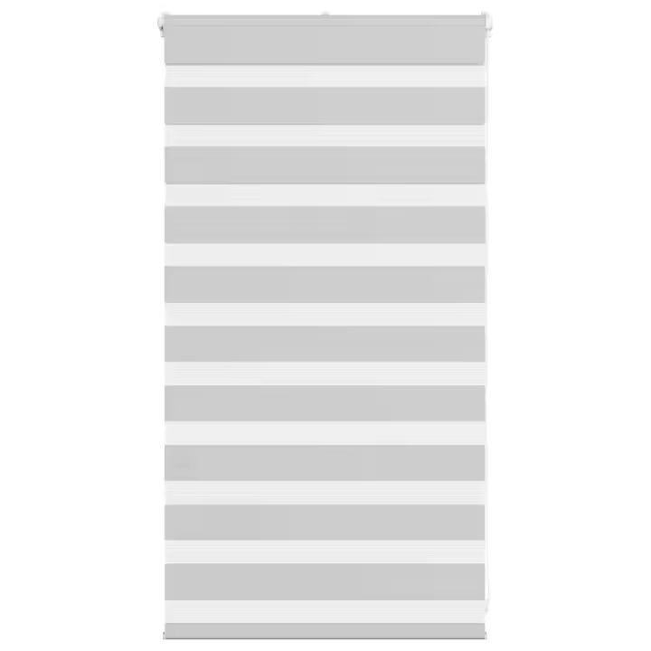 vidaXL Estor cebra gris clarode tejido poliéster en dimensiones 70x100 cm/70x150 cm/70x200 cm y más | protección solar decorativa para ventanas hogar oficina dormitorio fácil de instalar - 1