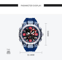 Reloj De Pulsera Deportivo SMAEL Para Hombres Dual Display Resistente Al Agua Cronógrafo Militar Con Pantalla LED Y Luz Retroiluminada - details 8