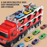 Camión De Contenedor Ejector Con Vía Plegable Coche De Ingeniería Para Niños Juguetes De Retroceso Pull Toy Regalos De Navidad Aleación De Plástico ABS Edad Recomendada 4-12 Años - details 2