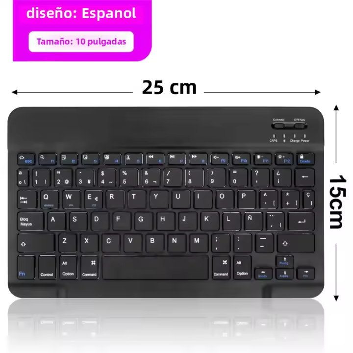 Teclado Bluetooth Inalámbrico Con Ratón Para IOS Android Windows Tablet iPad Air Mini pro Español Coreano Portugués Ruso Teclado Inalámbrico Para Tablet - 1