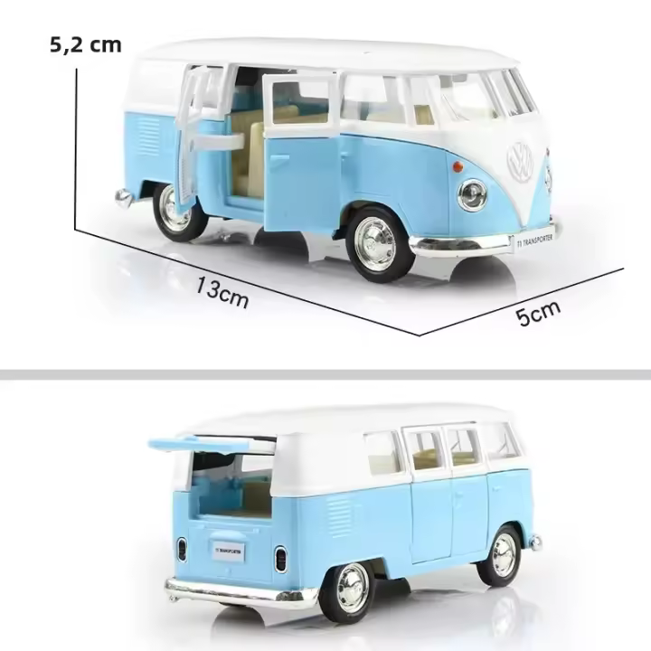 Coche De Colección Volkswagen T1 Miniatura 1/36 Juguete De Aleación De Metal Para Niños Modelo De Vehículo Bus De Coleccionista - 1