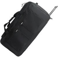 Bolso de Viaje Grande con Ruedas 79×42×32 cm – Trolley Deportivo 2 Ruedas, Equipaje Blando de Poliéster Resistente, Gran Capacidad con Bolsillos Exteriores – Negro - details 0