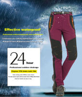 Pantalones De Hielo LNGXO Para Mujer Impermeables Y Cálidos De Poliéster Y Spandex Para Senderismo Trekking Camping Esquí Outdoor Resistente Al Viento Trousers Gruesos - details 6