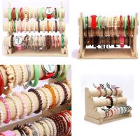 Organizador de joyas de 3 niveles para pulseras y brazaletes, expositor desmontable para relojes, collares, pendientes, diademas y ropa de cama. - details 4
