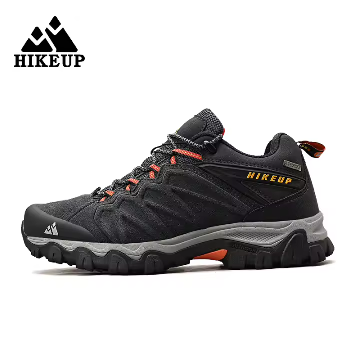 Zapatos De Senderismo De Cuero HIKEUP De Alta Calidad Duraderos Para Hombres Deportes Al Aire Libre Trekkng Subida Escalada Caza Zapatillas Negros Grises Caqui Tallas 40-45 - 1