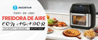Aigostar Freidora de Aire 12L con Sistema Giratorio, Horno de Aire 1500W con 9 Programas y Pantalla LED Táctil | Air Fryer de Acero Inoxidable con Ventana de Visualización, Incluye Accesorios y Función Deshidratador - details 0