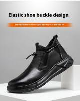 Botas De Seguridad Para Hombre En Cuero Indestructibles Con Punta De Acero Antipinchazos Y Antideslizantes Para Trabajo - details 8